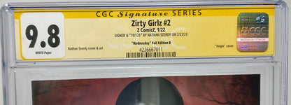 ZIRTY GIRLZ #2 - Z COMICZ 2022 - CGC 9.8 - WEDNESDAY TOPLESS FOIL NATHAN SZERDY