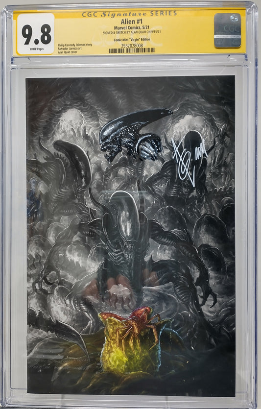 ALIEN #1 - MARVEL 2021 - CGC 9.8 - SIGNED SKETCH BY ALAN QUAH
