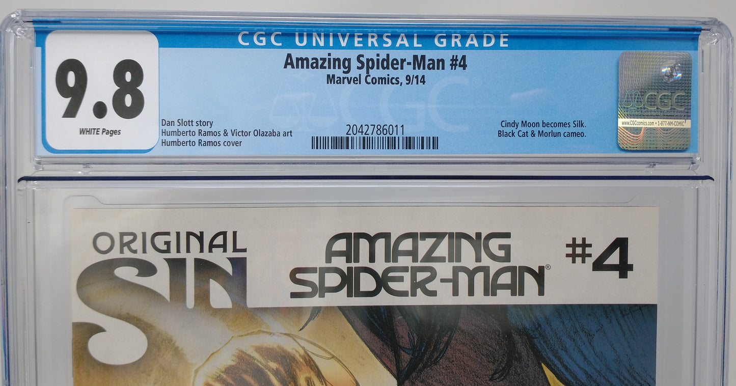 AMAZING SPIDER-MAN #4 - MARVEL 2014 - CGC 9.8 - 1ST SILK APPEARANCE
