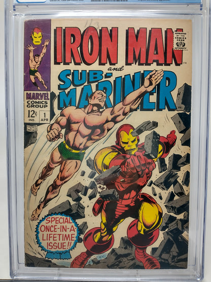 IRON MAN AND SUB-MARINER #1 - MARVEL 1968 - CGC 6.0 - PRELUDE TO IRON MAN #1