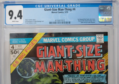 GIANT-SIZE MAN-THING #4 - MARVEL 1975 - CGC 9.4 - 1ST SOLO HOWARD THE DUCK
