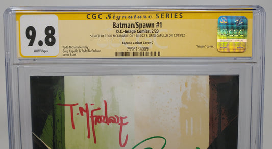 BATMAN/ SPAWN #1 - DC 2023 - CGC 9.8 - SIGNED BY TODD MCFARLANE & GREG APULLO C CVR