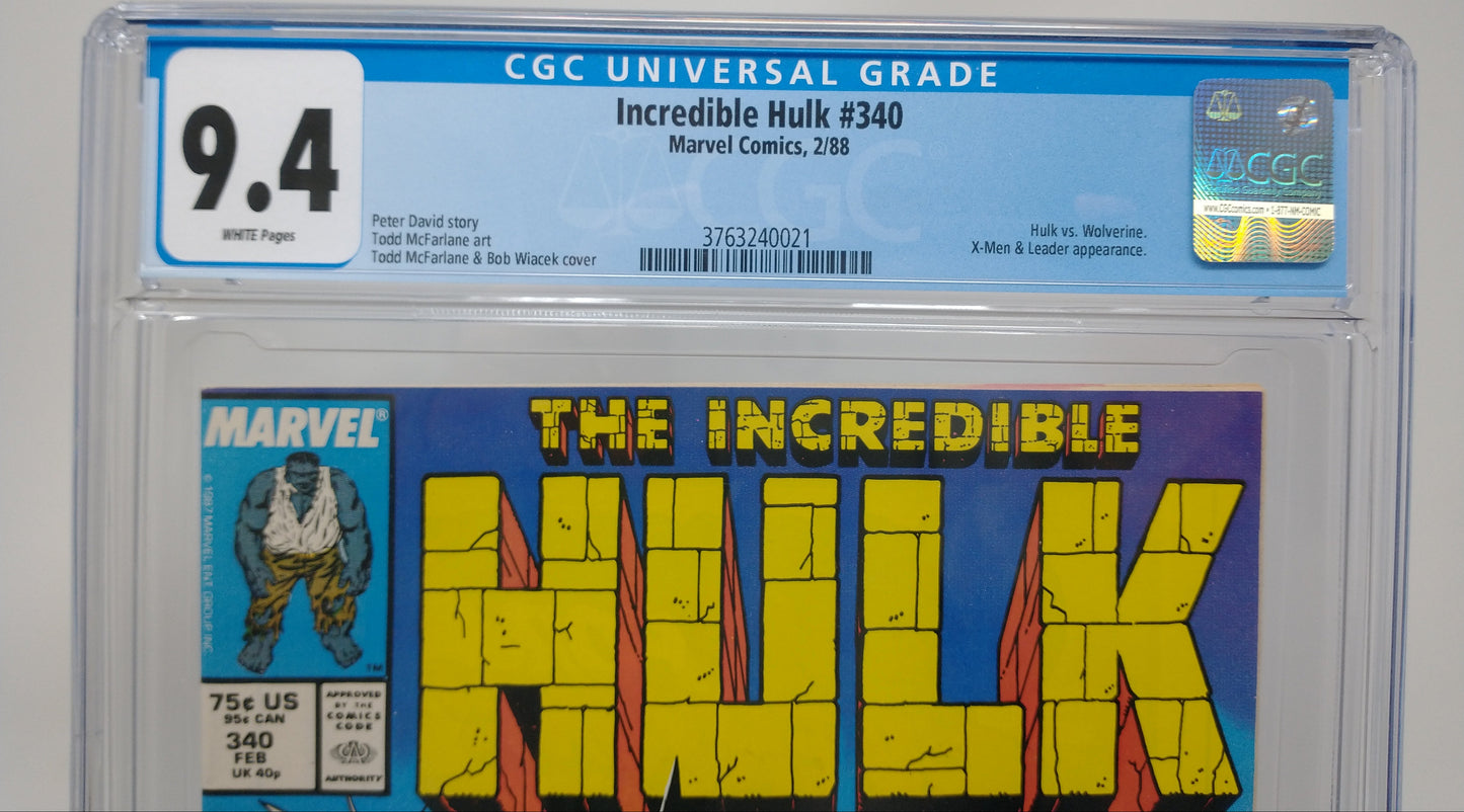 INCREDIBLE HULK #340 - MARVEL 1988 - CGC 9.4 - TODD MCFARLANE COVER