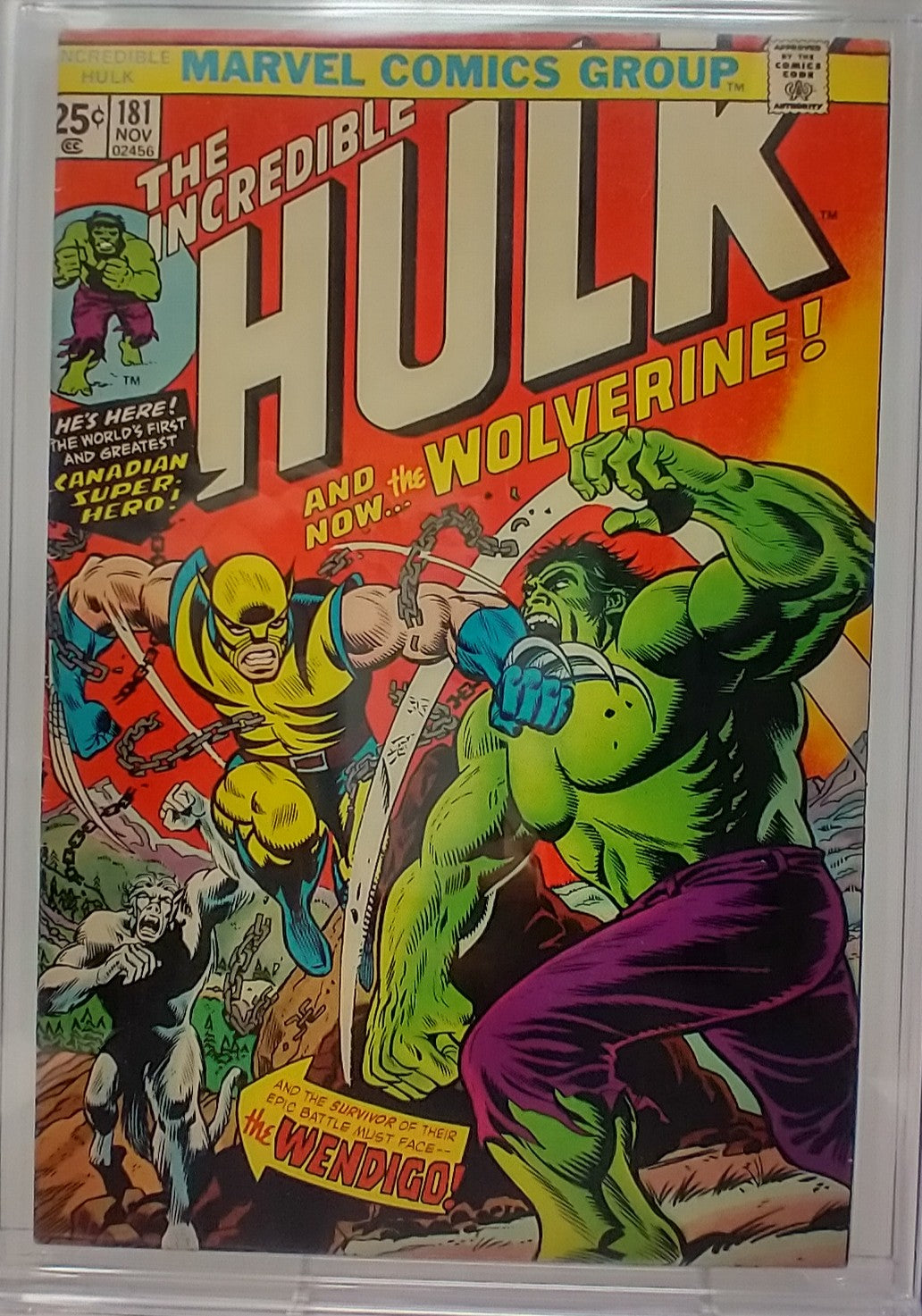 INCREDIBLE HULK #181 - MARVEL 1974 - CGC 4.0 - 1ST WOLVERINE APPEARANCE