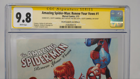 AMAZING SPIDER-MAN: RENEW YOU VOWS #1 - MARVEL 2017 - CGC 9.8 - SIGNED J SCOTT CAMBELL