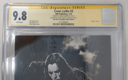 CROW: LETHE #3 - IDW 2020 - CGC 9.8 - SIGNED METAL VARIANT JAMES O'BARR