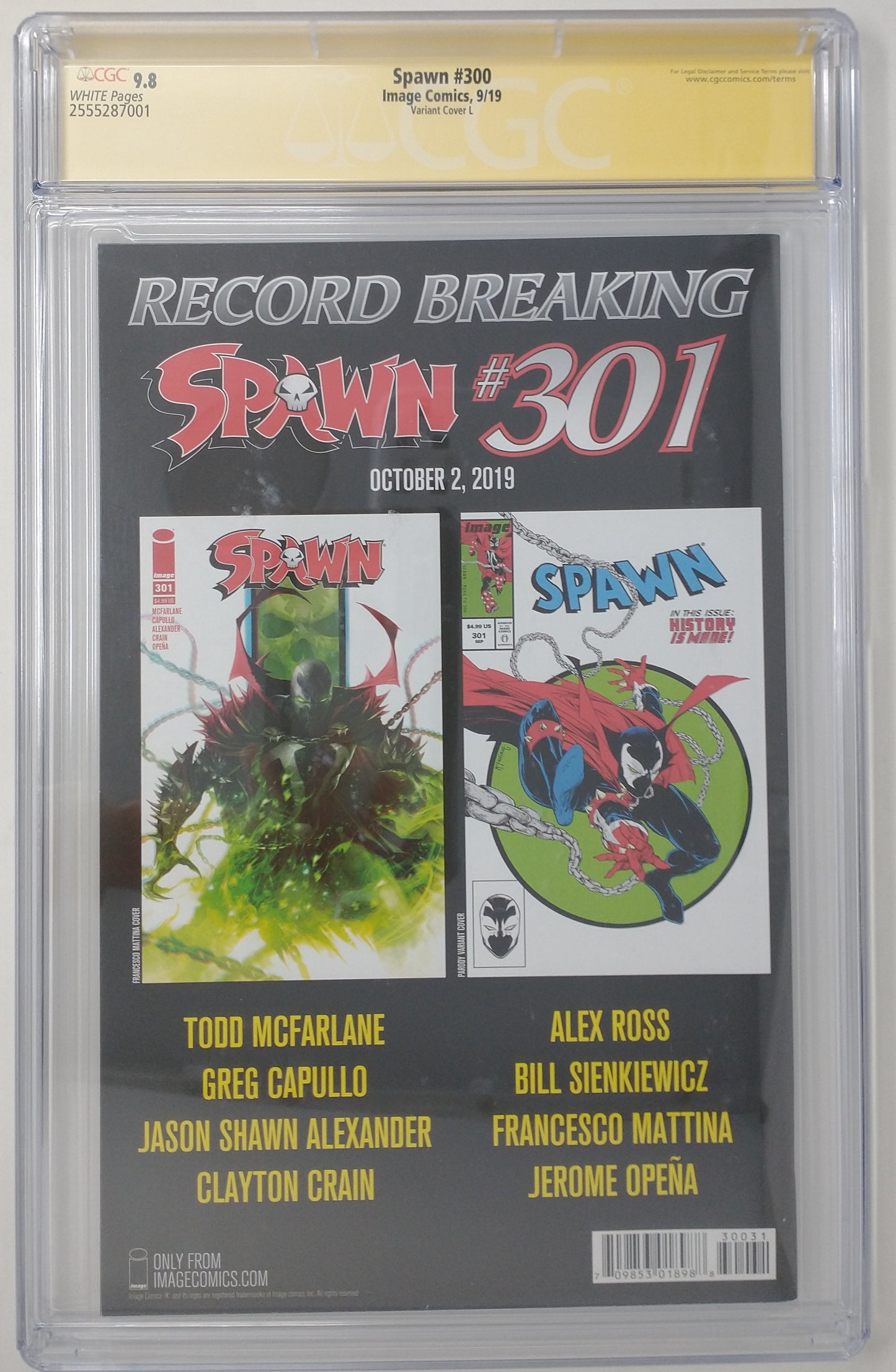 SPAWN #300 - IMAGE COMICS 2019 - CGC 9.8 - SIGNED TODD MCFARLANE