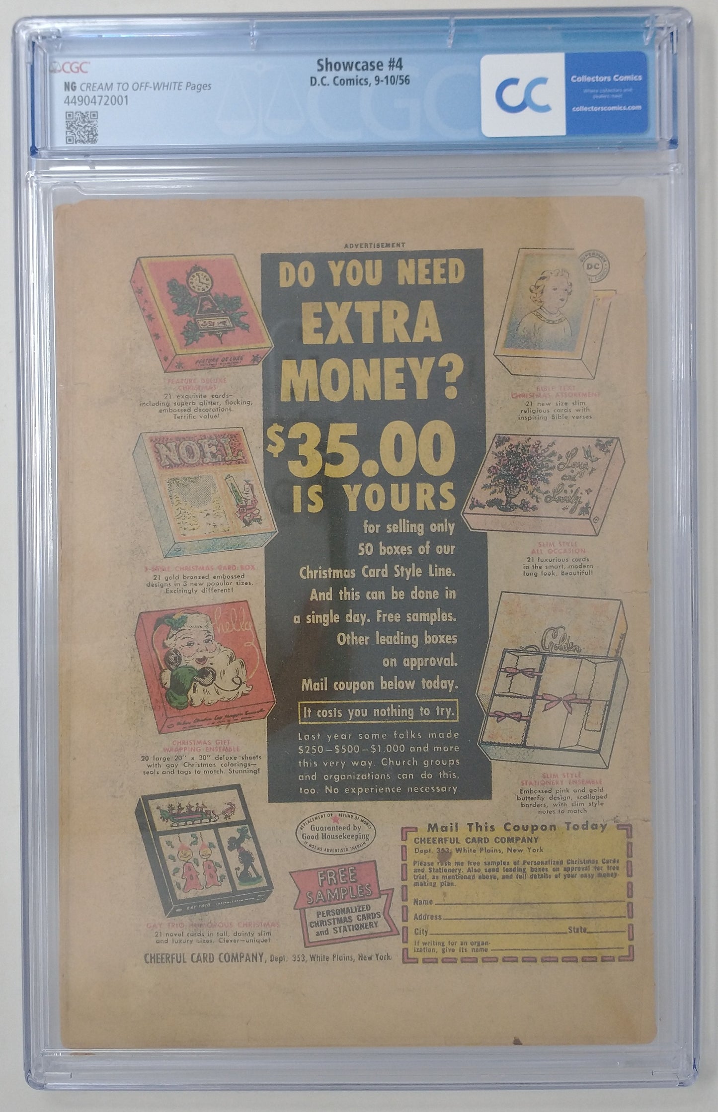 SHOWCASE #4 - DC 1956 - CGC NG - 1ST BARRY ALLEN - MISSING COVER