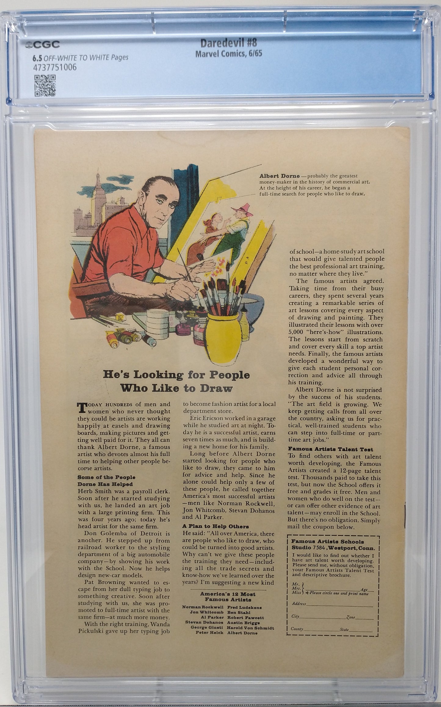 DAREDEVIL #8 - MARVEL 1965 - CGC 6.5 - 1ST STILT-MAN APPEARANCE