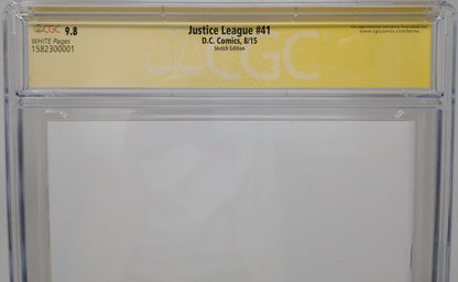 JUSTICE LEAGUE #1 - DC 2015 - CGC 9.8 - SIGNED SKETCH COVER BY NEAL ADAMS