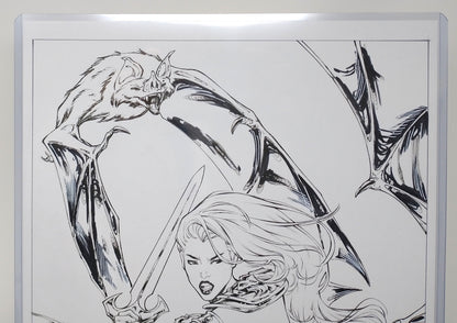 RED SONJA ORIGINAL ART SKETCH BY ELIAS CHATZOUDIS