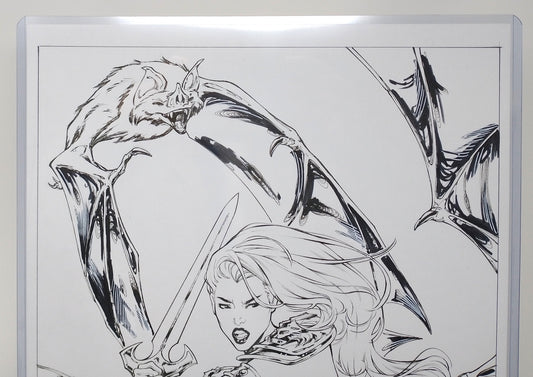 RED SONJA ORIGINAL ART SKETCH BY ELIAS CHATZOUDIS