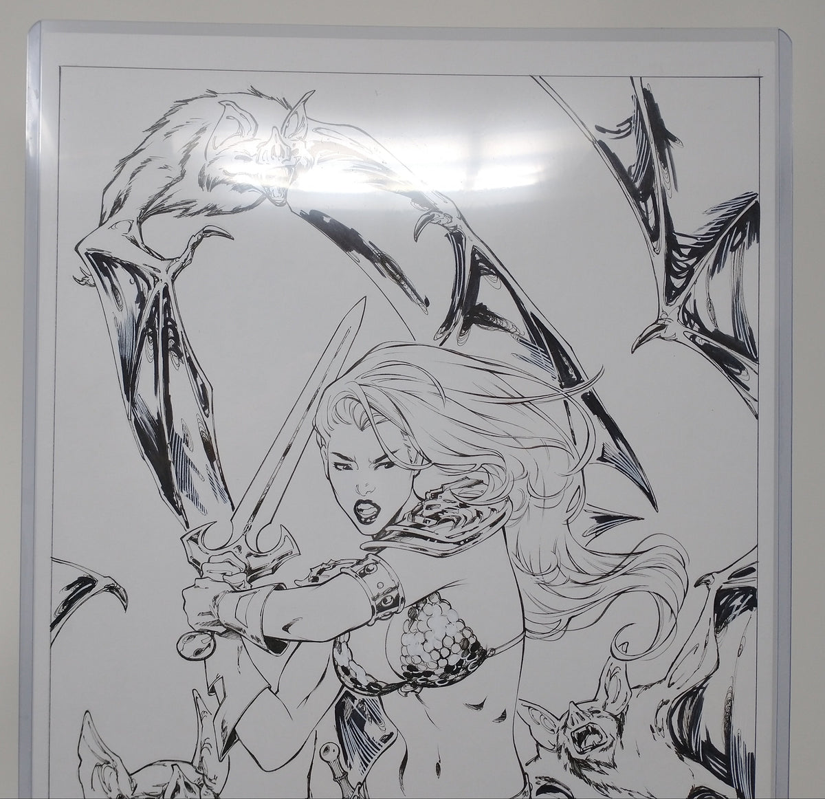 RED SONJA ORIGINAL ART SKETCH BY ELIAS CHATZOUDIS