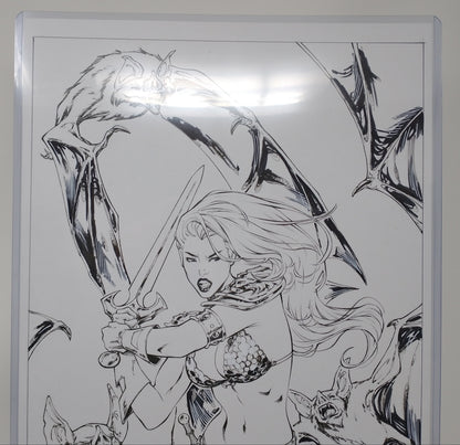 RED SONJA ORIGINAL ART SKETCH BY ELIAS CHATZOUDIS
