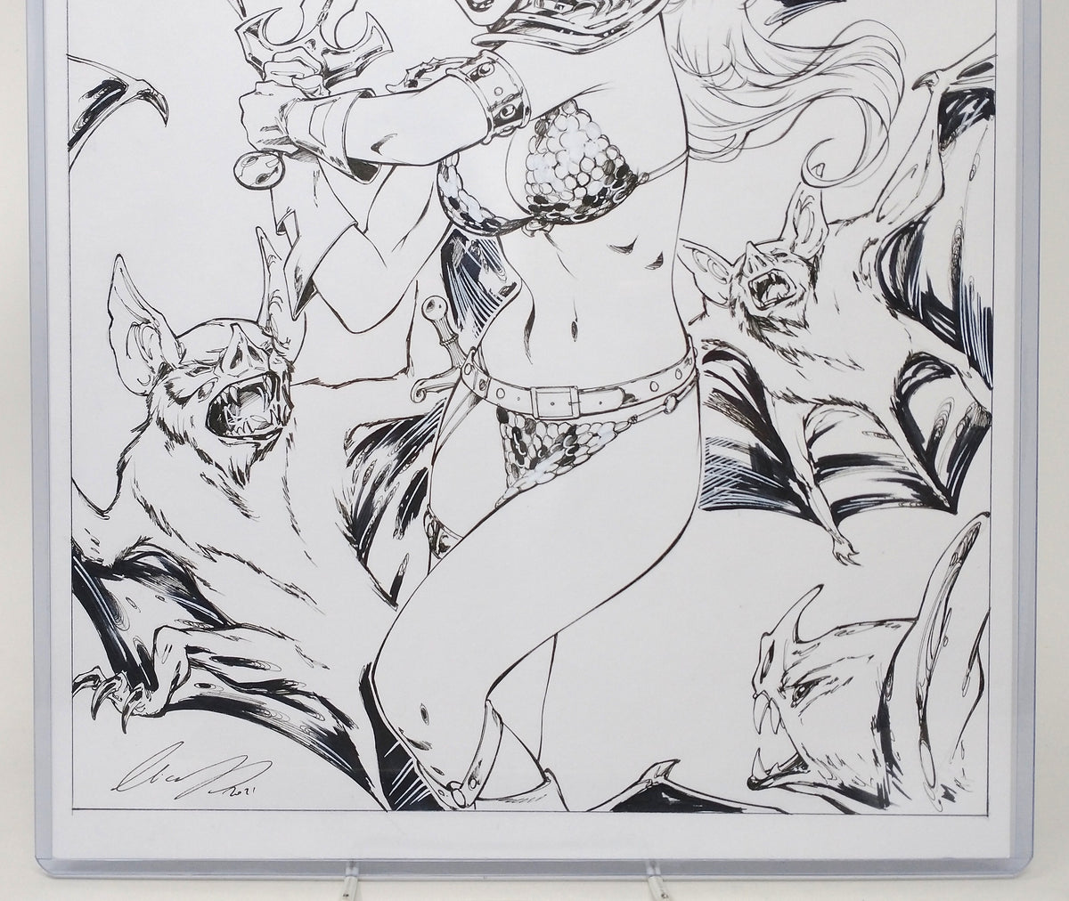 RED SONJA ORIGINAL ART SKETCH BY ELIAS CHATZOUDIS