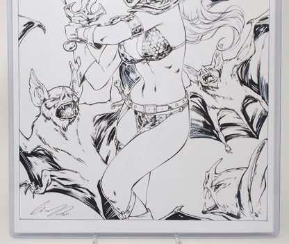 RED SONJA ORIGINAL ART SKETCH BY ELIAS CHATZOUDIS