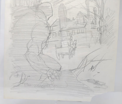 SWAMP THING #4 PRELIMINARY SKETCH BY BERNIE WRIGHTSON ORIGINAL ART