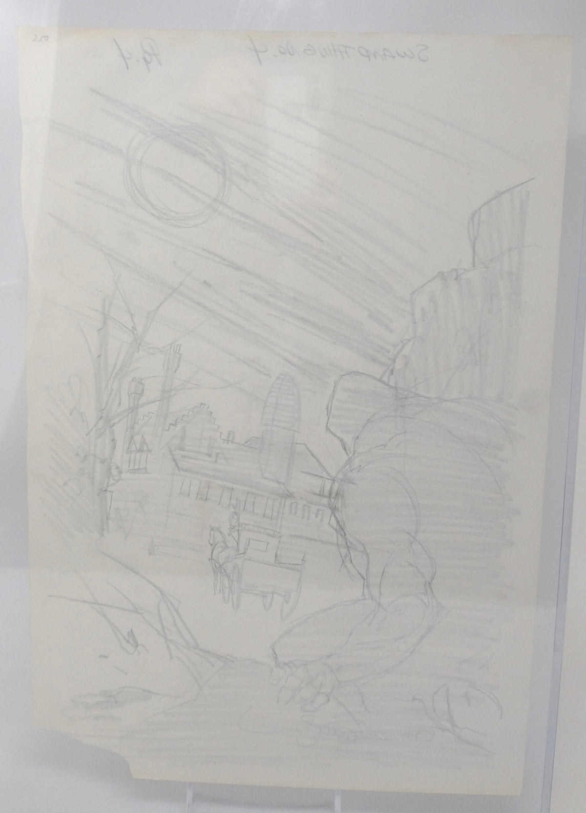 SWAMP THING #4 PRELIMINARY SKETCH BY BERNIE WRIGHTSON ORIGINAL ART