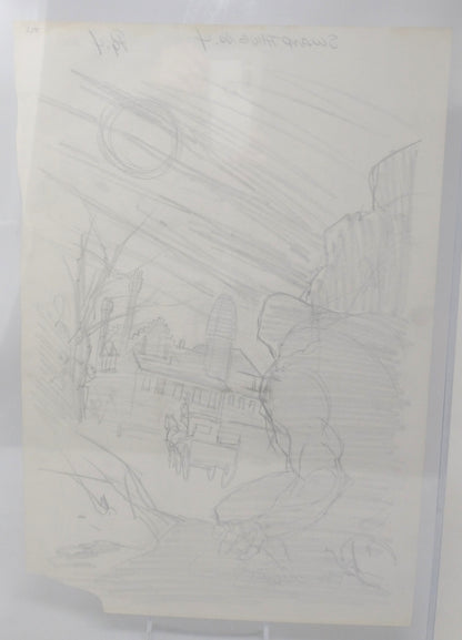 SWAMP THING #4 PRELIMINARY SKETCH BY BERNIE WRIGHTSON ORIGINAL ART