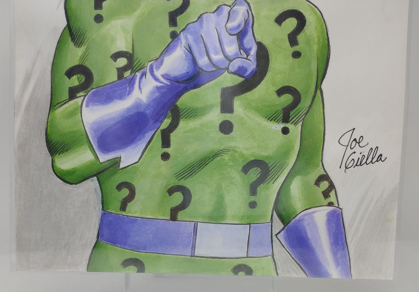 FULL COLOR RIDDLER ORIGINAL SKETCH BY JOE GIELLA