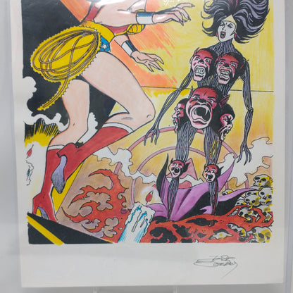 FULL COLOR ORIGINAL WONDER WOMAN SKETCH BY JOSE DELBO