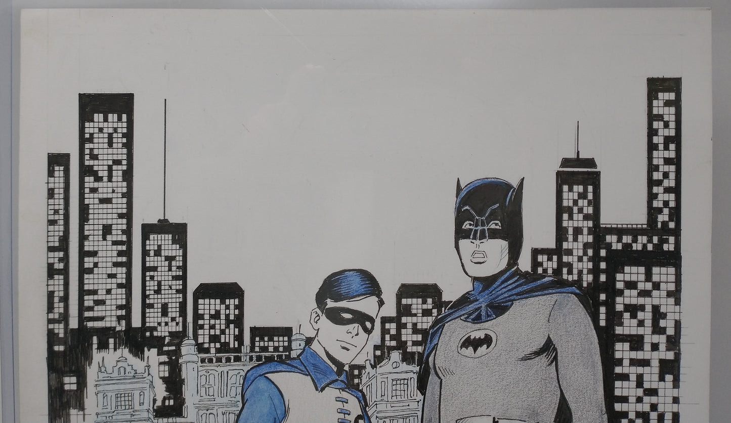 BATMAN & ROBIN ORIGINAL COLOR SKETCH BY JOSE DELBO