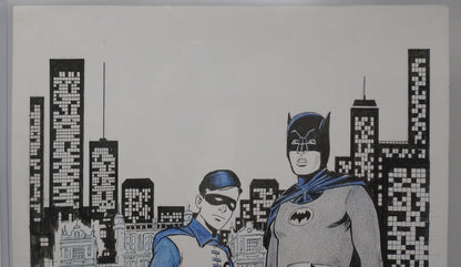 BATMAN & ROBIN ORIGINAL COLOR SKETCH BY JOSE DELBO