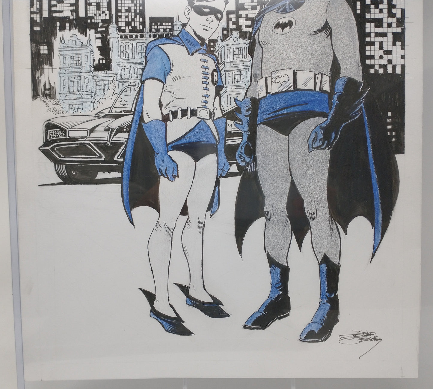 BATMAN & ROBIN ORIGINAL COLOR SKETCH BY JOSE DELBO