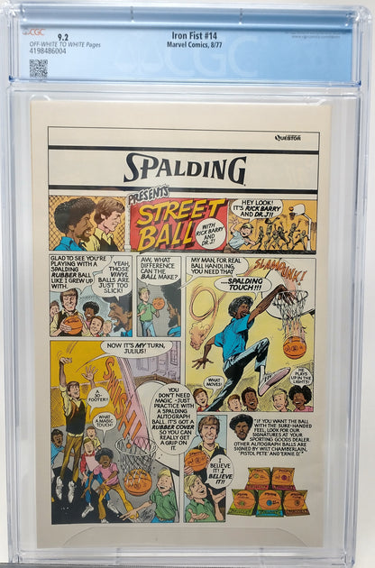 IRON FIST #14 - MARVEL 1977 - CGC 9.2 - FIRST APPEARANCE OF SABERTOOTH