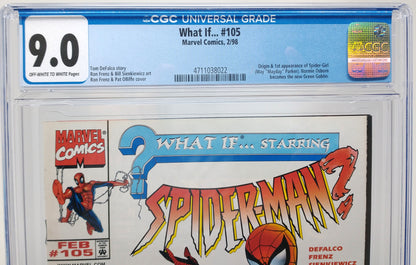 WHAT IF... #105 - MARVEL 1998 - CGC 9.0 - 1ST MAYDAY PARKER & A-NEXT
