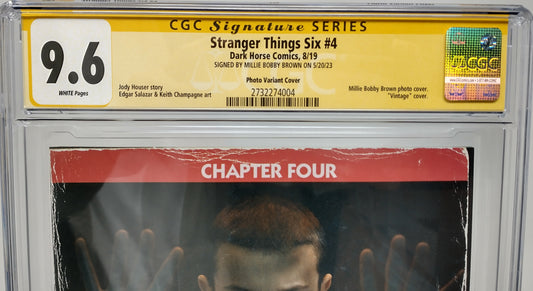 STRANGER THINGS SIX #4 - DARK HORSE 2019 - CGC 9.6 - SIGNED BY MILLE BOBBY BROWN