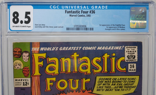 FANTASTIC FOUR #36 - MARVEL 1965 - CGC 8.5 - 1ST MEDUSA & FRIGHTFUL FOUR