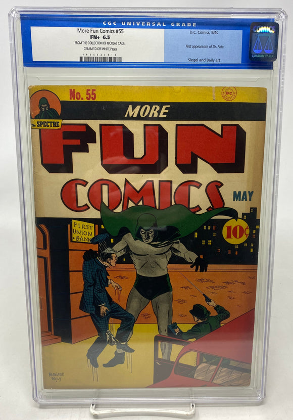 MORE FUN COMICS #55 ~ DC 1940 ~ CGC 6.5 ~OLD CGC, LABEL NICOLAS CAGE COLLECTION