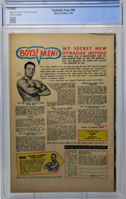 FANTASTIC FOUR #48 - MARVEL 1966 - CGC 5.5 FN- - 1ST SILVER SURFER & GALACTUS