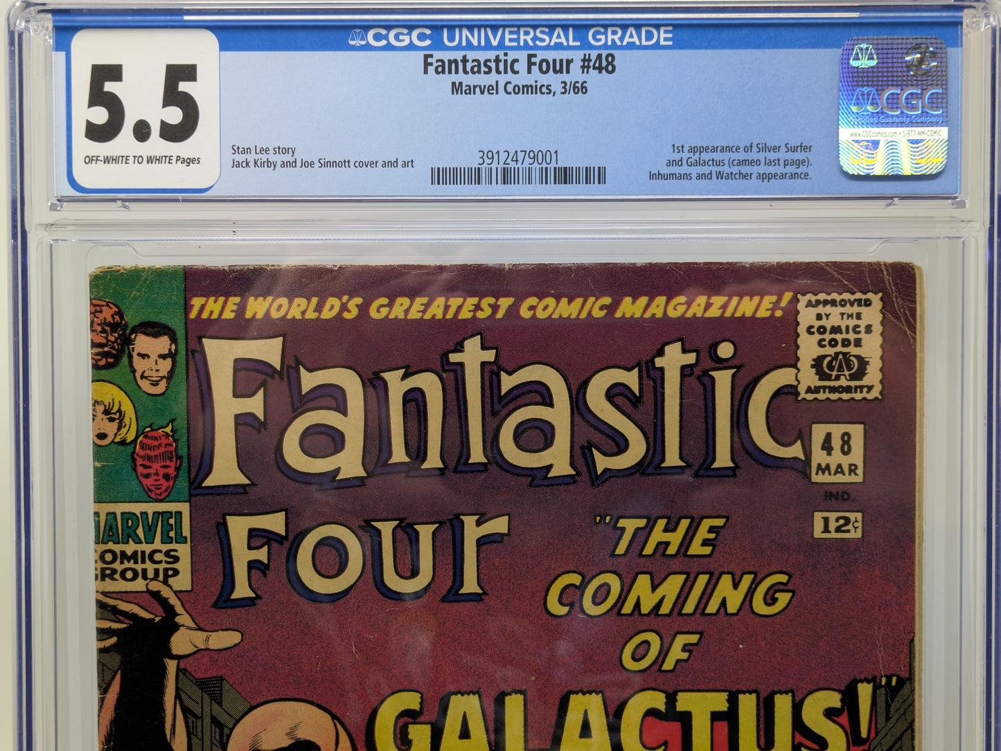 FANTASTIC FOUR #48 - MARVEL 1966 - CGC 5.5 FN- - 1ST SILVER SURFER & GALACTUS