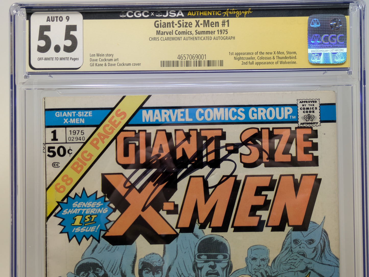 GIANT-SIZED X-MEN #1 - MARVEL 1975 - CGC 5.5 FN- - 2ND WOLVERINE, INTRO NEW X-MEN