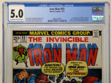 IRON MAN #55 - MARVEL 1973 - CGC 5.0 VG/FN - 1ST THANOS, DRAX, STARFOX APP