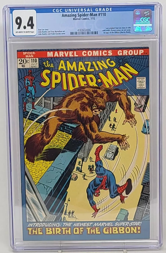 AMAZING SPIDER-MAN #110 ~ MARVEL 1972 ~ CGC 9.4