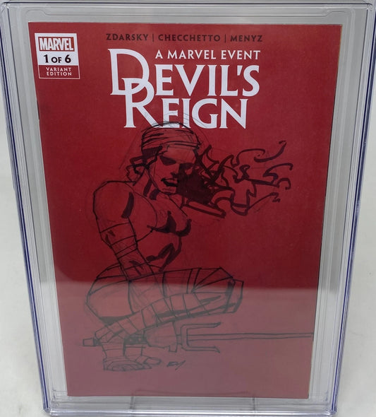 DEVILS REIGN #1 - MARVEL 2022 - CGC 9.8 - FRANK MILLER SKETCH AND SIGNED