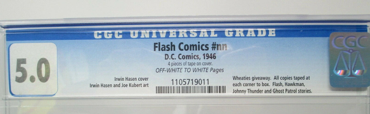 FLASH COMICS WHEATIES PROMOTIONAL ASHCAN - DC 1946 - CGC 5.0 - RARE GOLDEN AGE