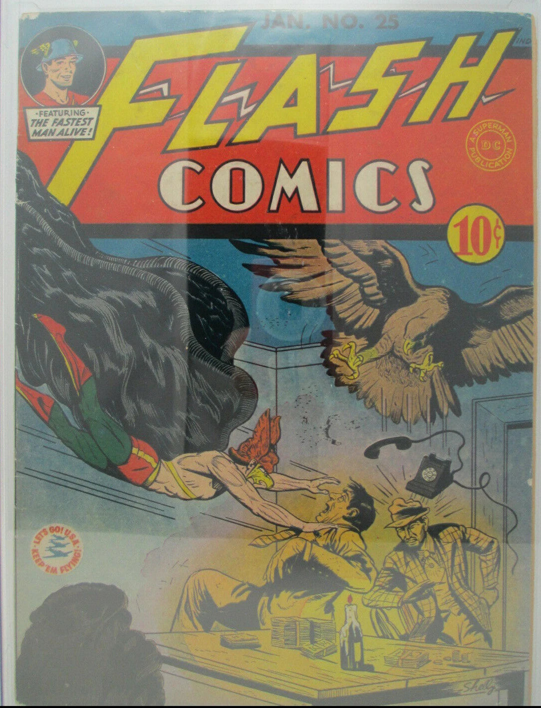 FLASH COMICS #25 - DC 1942 - CGC 7.0 - 2ND HAWKGIRL