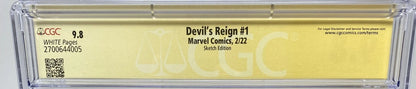 DEVILS REIGN #1 - MARVEL 2022 - CGC 9.8 - FRANK MILLER SKETCH AND SIGNED