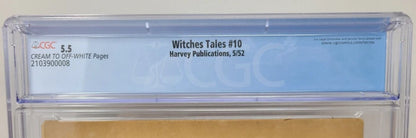 WITCHES TALES #10 - HARVEY 1952 - CGC 5.5 - PRE-CODE HORROR