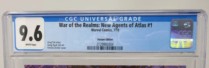 WAR OF THE REALMS NEW AGENTS OF ATLAS #1 - MARVEL 2019 - CGC 9.6