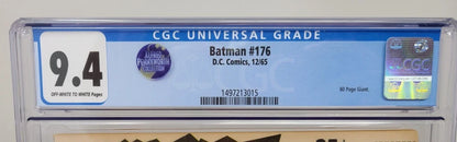BATMAN #176 - DC 1965 - CGC 9.4 - ALFRED PENNYWORTH COLLECTION