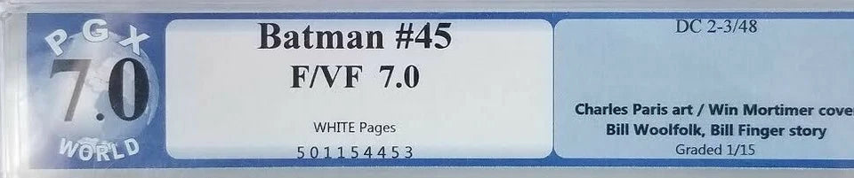 BATMAN #45 - 1948 DC - PGX 7.0 FN/VF - CHRISTMAS ISSUE