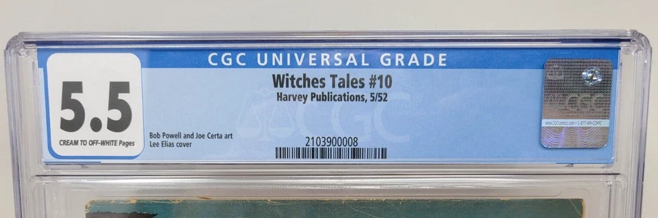 WITCHES TALES #10 - HARVEY 1952 - CGC 5.5 - PRE-CODE HORROR