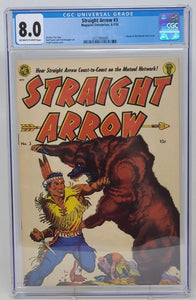 STRAIGHT ARROW #3 ~ MAGAZINE ENTERPRISES 1950 ~ CGC 8.0