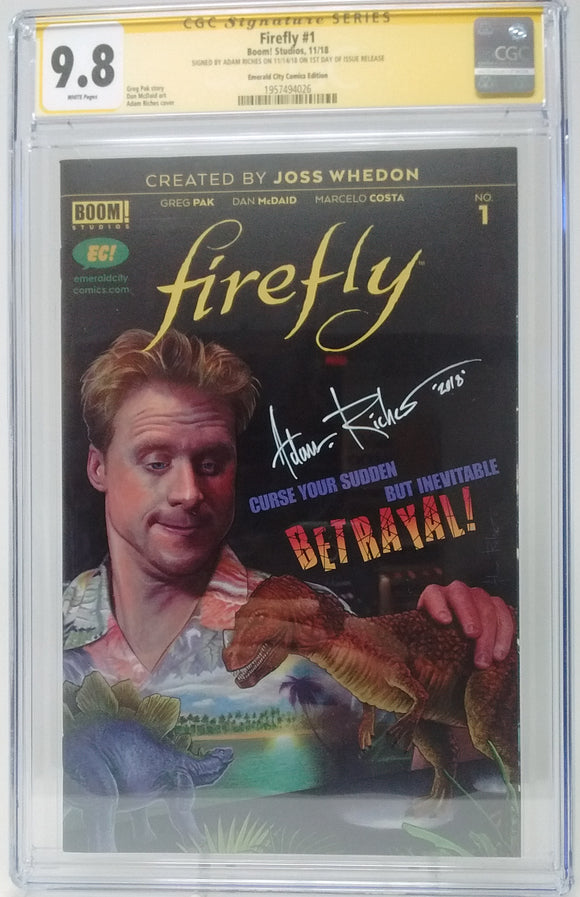 FIREFLY #1 EMERALD CITY EXCLUSIVE VARIANT - CGC 9.8 ADAM RICHES SIGNED 3