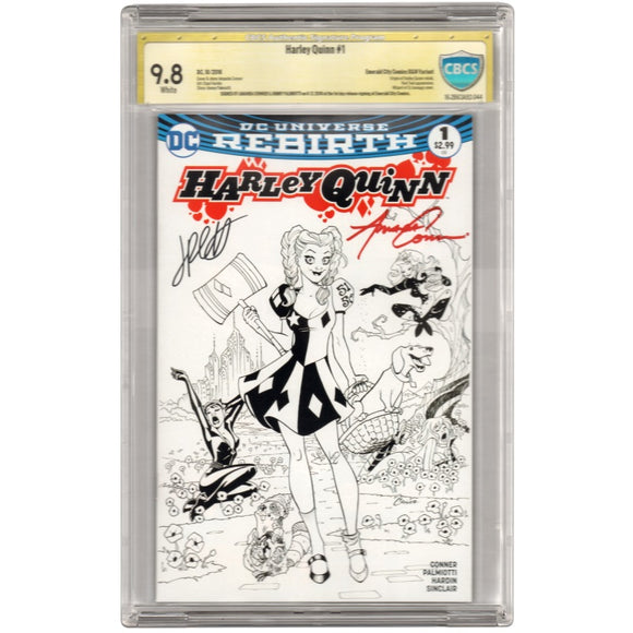 HARLEY QUINN #1 CBCS 9.8 EMERALD CITY EXCLUSIVE COVER SIGNED- BLACK AND WHITE VARIANT-8